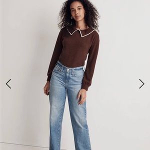 Madewell Ruffle-Collared Long-Sleeve Top